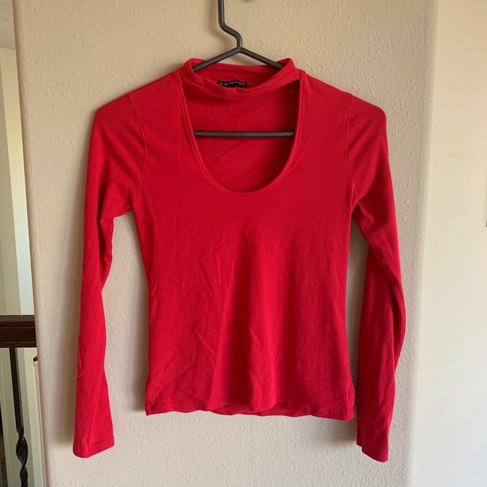 Red long sleeve top